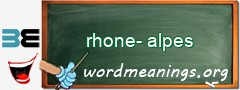 WordMeaning blackboard for rhone-alpes